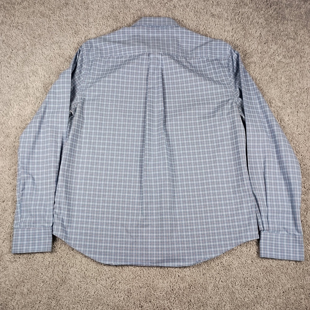 Jos. A. Bank Button Down Shirt Mens L Blue Plaid Excellent Traveler Slim Fit - Picture 5 of 11